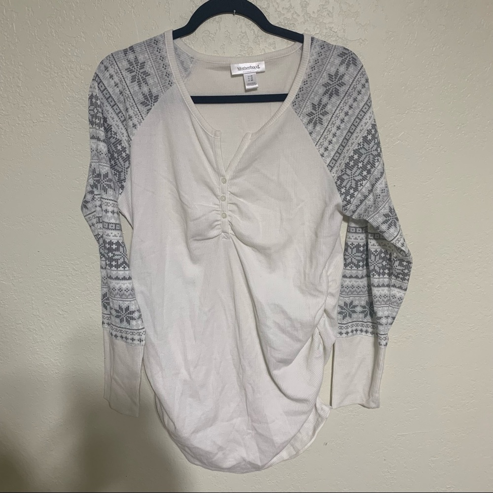 Plus size Motherhood Maternity waffle thermal top